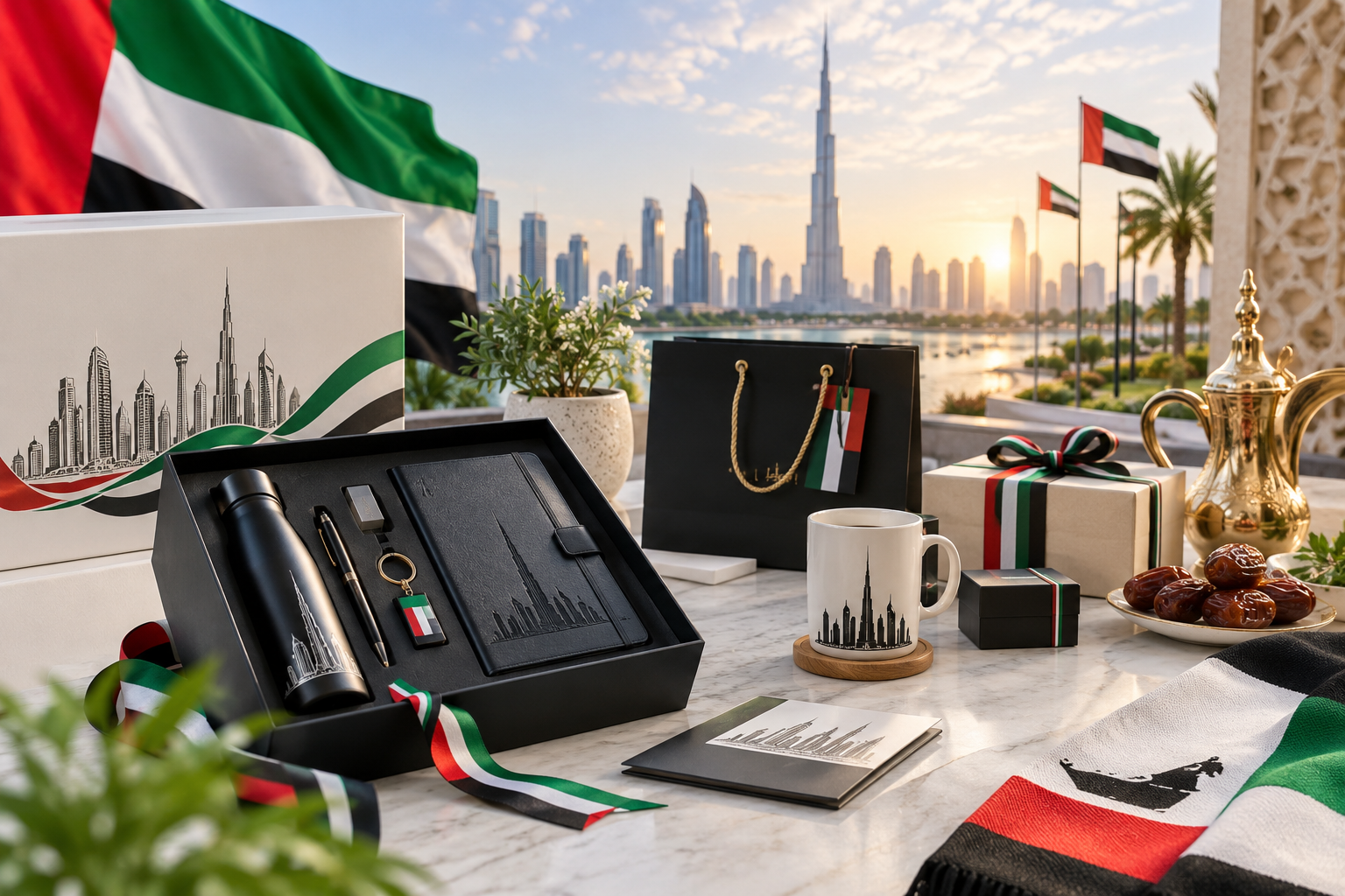 UAE National Day gift box with dates and Emirati chocolates