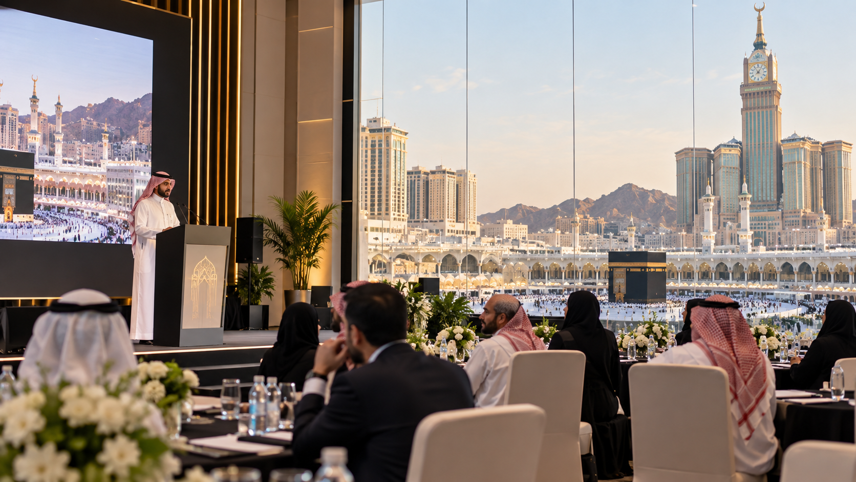 corporate event planning in Makkah with professional event setup