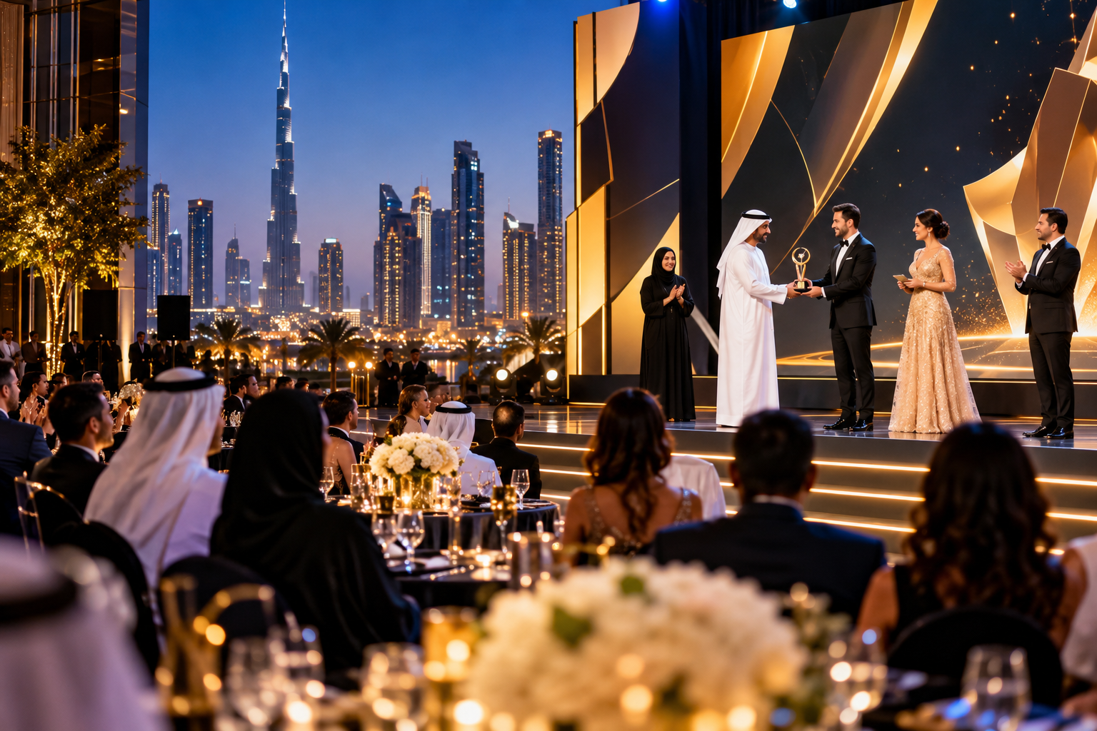 Event management companies Dubai organising an awards ceremony
