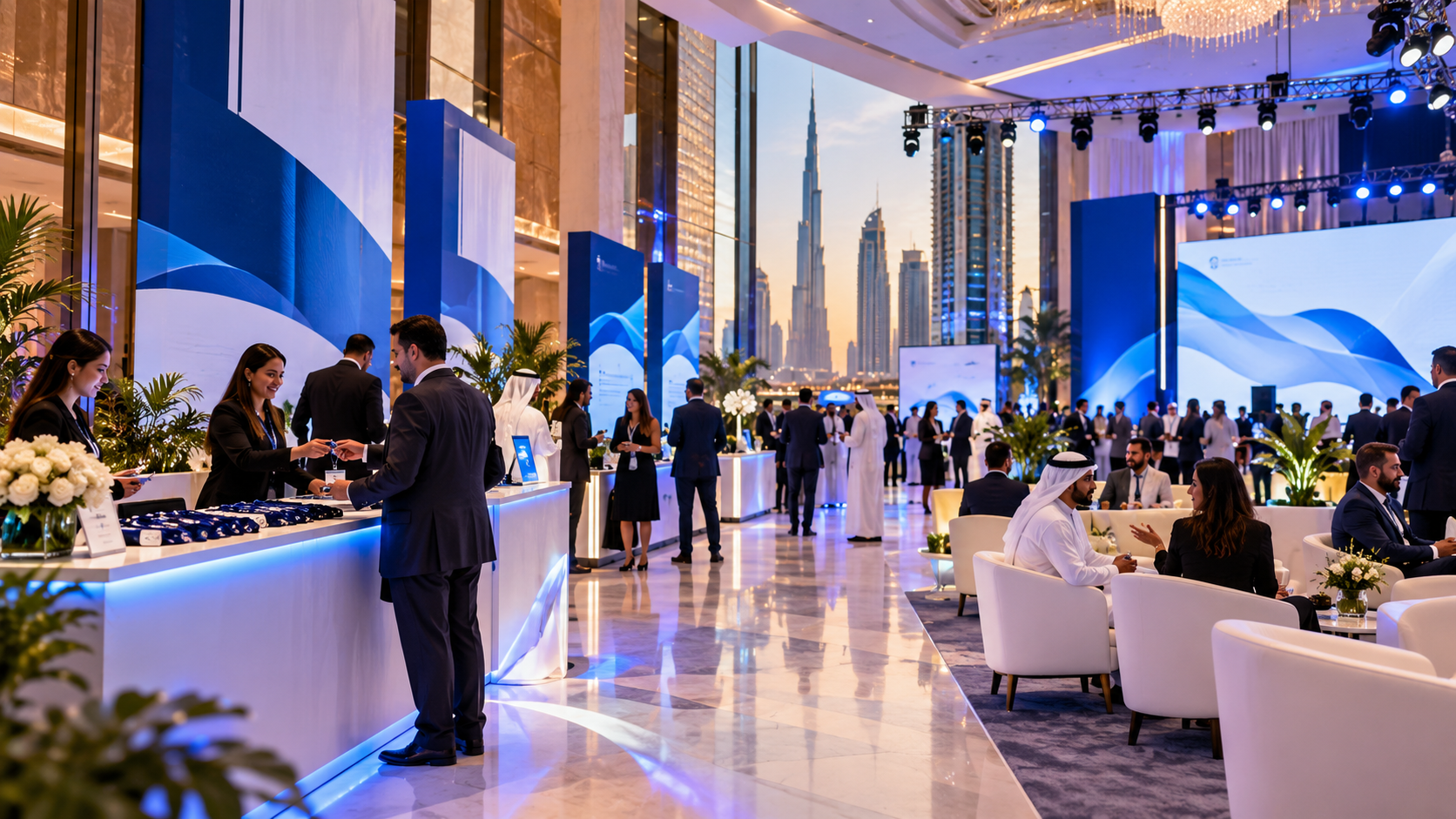 Corporate event branding setup for event management in Saudi Arabia