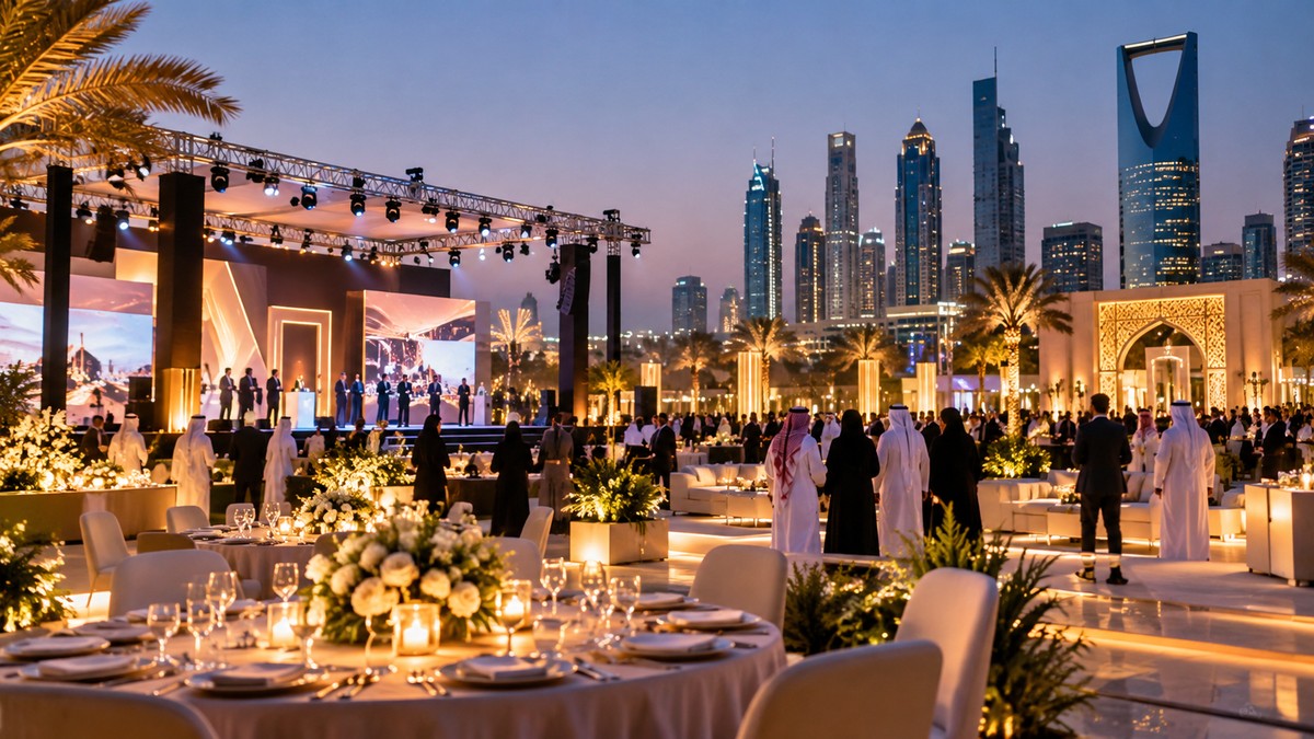 Event management company planning a corporate event in Saudi Arabia