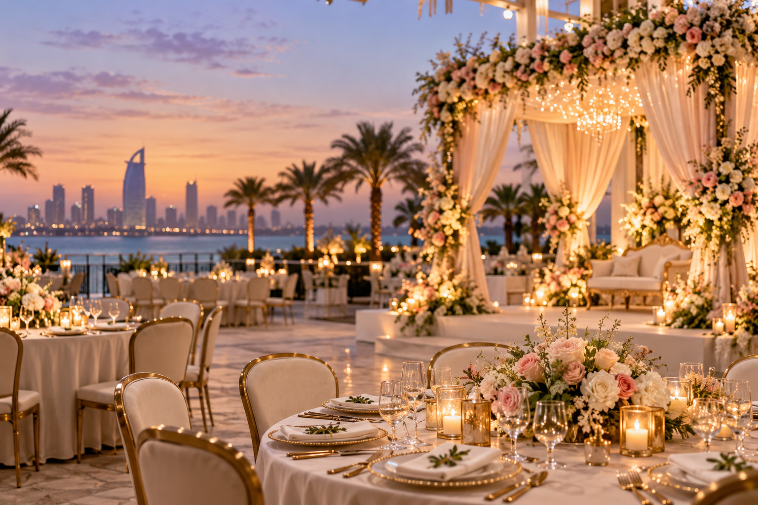 Wedding event management in Jeddah with elegant venue décor